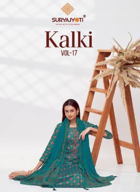 Kalki Vol 17 By Suryajyoti Jam Satin Printed Dress Material Wholesale Shop In Surat