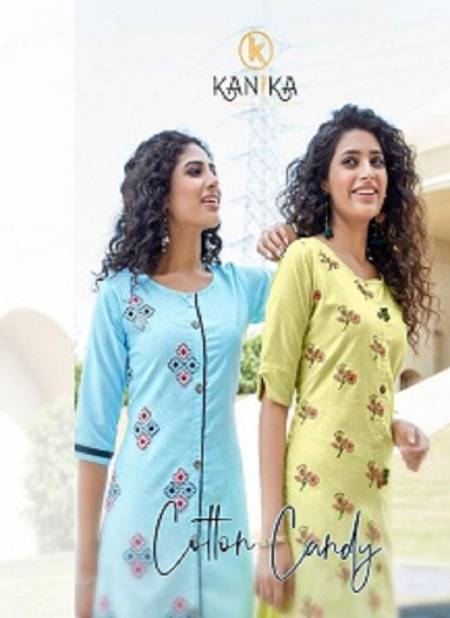 Kanika Cotton Candy Latest Designer Formal Wear Rubby Silk With Embroidery Work Kurtis With Bottom Collection
