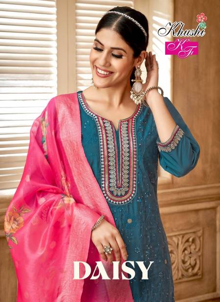 KF Khushi Daisy Roman Silk Kurti With Bottom Dupatta Wholesale Market In Surat
