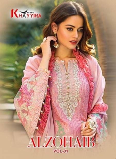 Khayyira Alzohaib 1 Latest Fancy Designer Heavy Festive Wear Faux Georgette Pakistani Salwar Suits Collection
