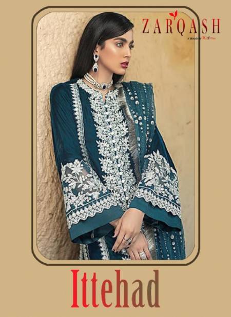 Khayyira Zarqash Ittehad Latest Fancy Designer Festive Wear Fox  Georgette Embroidery Work Pakistani Salwar Kameez Collection
