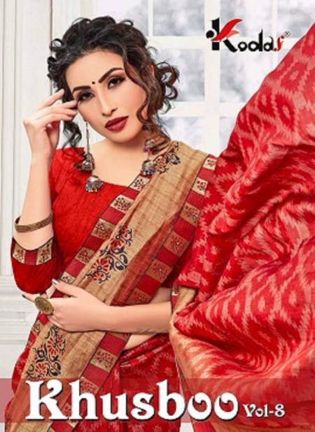 Khusboo 8 Latest Fancy Designer Regular Wear Vichitra Silk Printed Sarees Collection
