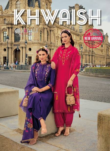 Khwaish By Lily And Lali Viscose Embroidery Kurti With Bottom With Dupatta Wholesale Shop In Surat
