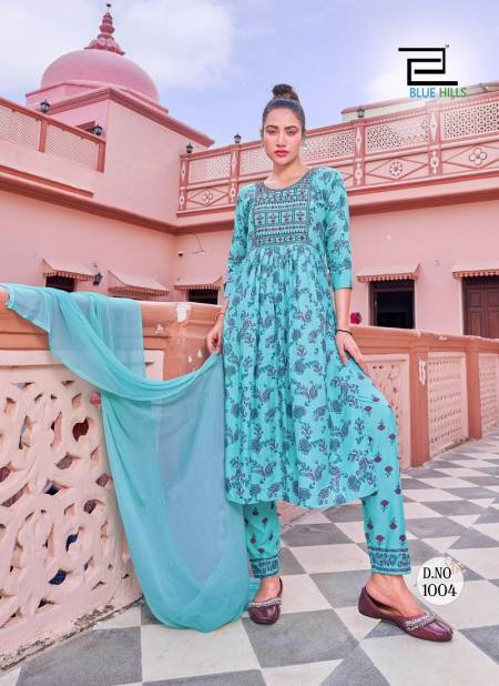 Kiara By Blue Hills Embroidery Printed Rayon Kurti With Bottom Dupatta Wholesale Market In Surat