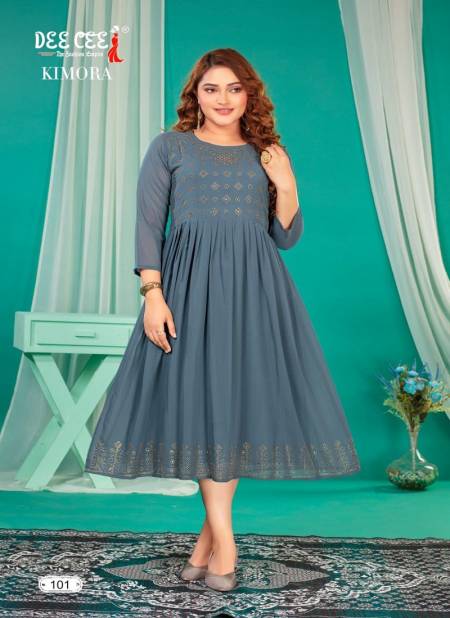 Kimora By Deecee Plain Designer Georgette Kurti Wholesale Market In Surat
