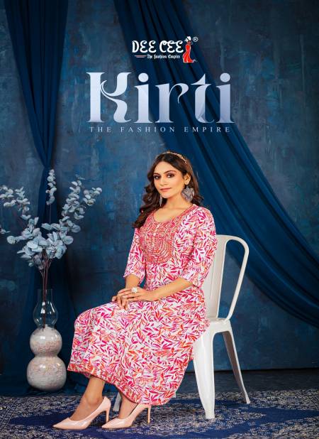 Kirti By Deecee Rayon Foil Printed Anarkali Kurtis Suppliers In India