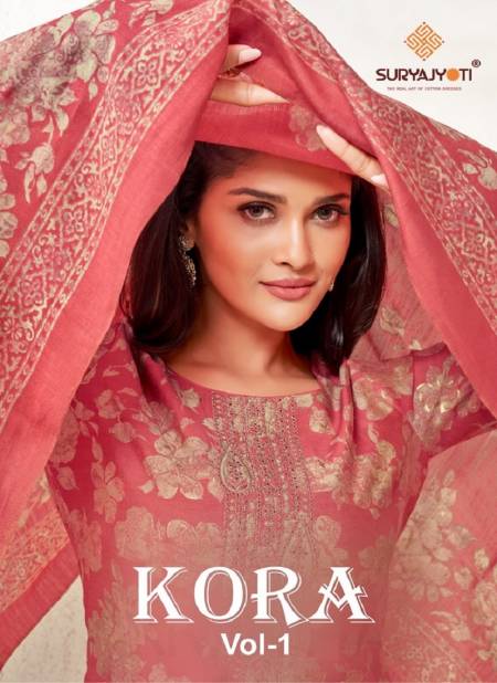 Kora Vol 1 By Suryajyoti Neck Embroidery Designer Dress Material Manufacturers