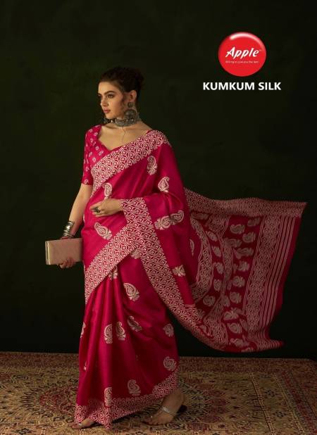 Kumkum 37 By Apple Cotton Blend Printed Sarees Wholesale Market In Surat
