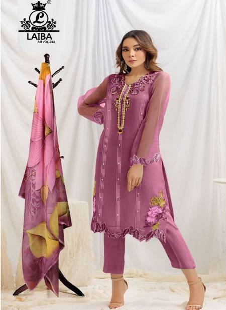 Laiba Am Vol 243 Organza Pakistani Readymade Suits Catalog
