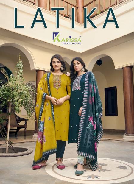 Latika By Karissa Thread Work Rayon Designer Kurti With Bottom Dupatta Wholesalers In Delhi