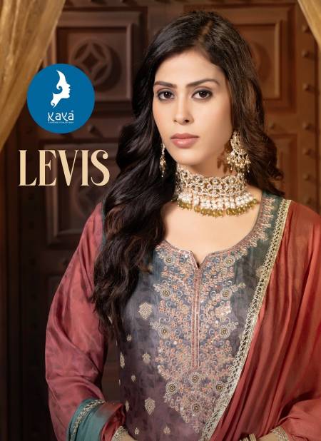 Levis By Kaya Chanderi Silk Designer Kurti With Bottom Dupatta Wholesalers In Delhi
