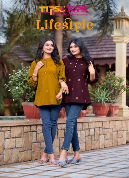 Lifestyle By Tips And Tops Cotton Designer Ladies Top Wholesale Shop In Surat