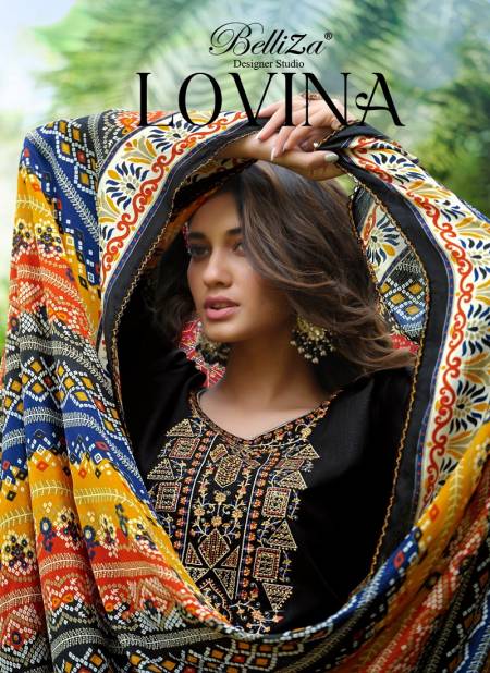 Lovina By Belliza Embroidery Dress Material Catalog