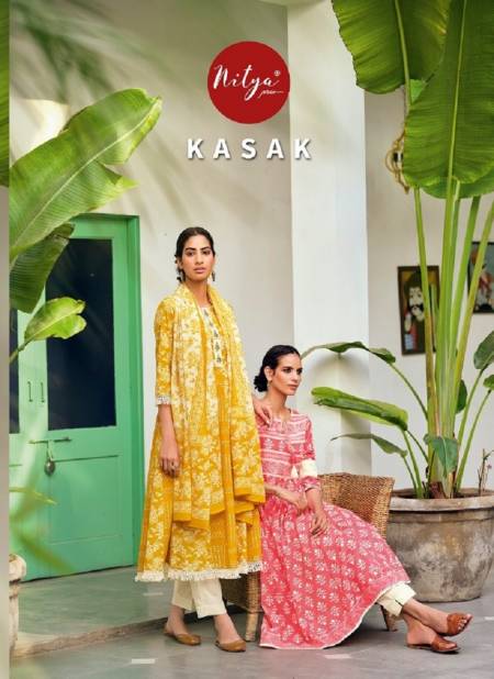 Lt Nitya Kasak Latest Fancy Casual Wear Designer Exclusive Cotton Print With Hand Work Ready Made Collection
