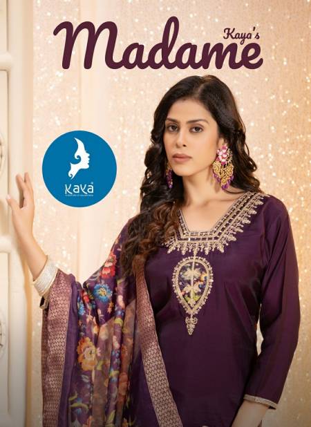 Madame By Kaya Roman Silk Designer Kurti With Bottom Dupatta Wholesale Price In Surat