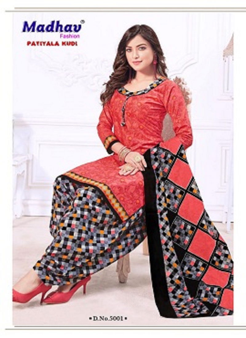 Madhav Patiyala Kudi 5 Latest Fancy Designer Regular Casual Wear Cotton Printed Readymade Salwar suit Collection
