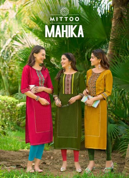 Mahika By Mittoo Viscose Weaving Designer Kurtis Wholesale Shop In Surat