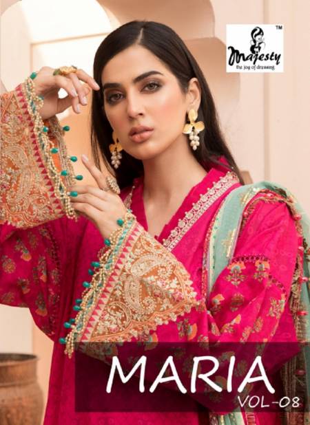 Majesty Maria B Lawn 8 Latest fancy Designer Festive Wear jam silk cotton digital print Pakistani Salwar Suits Collection

