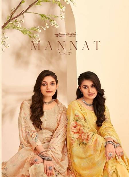 Mannat By Shalika Heavy Embroidery Printed Cotton Dress Material Wholesale Shop In Surat