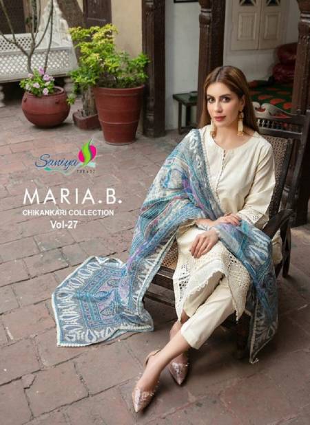 Maria B Chikankari Vol 27 By Saniya Cotton Pakistani Suits Wholesale Market In Surat