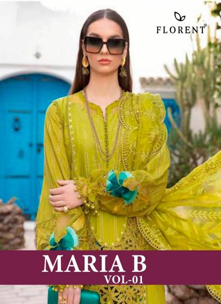 Maria B Vol 1 By Florent Embroidery Pure Cotton Pakistani Suits Wholesale Market In Surat