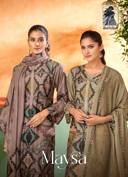 Maysa By Sahiba Muslin Silk Digital Printed Dress Material Wholesale Price In Surat