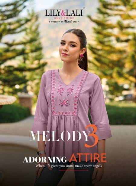 Melody Vol 3 By Lily And Lali Premium Short Embroidery Ladies Top Wholesale Shop In Surat
