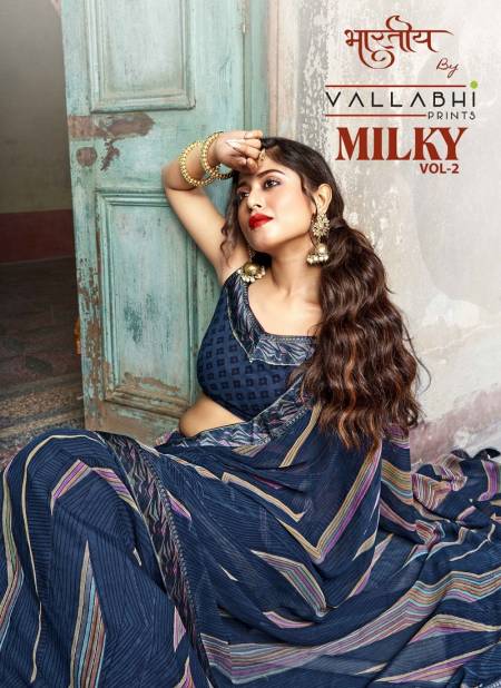 Milky Vol 2 By Vallabhi Printed Georgette Sarees Wholesale Price In Surat