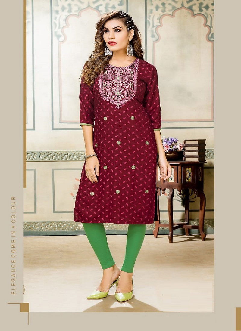 Mint Vol 5 By Kinti Embroidery Kurtis Catalog