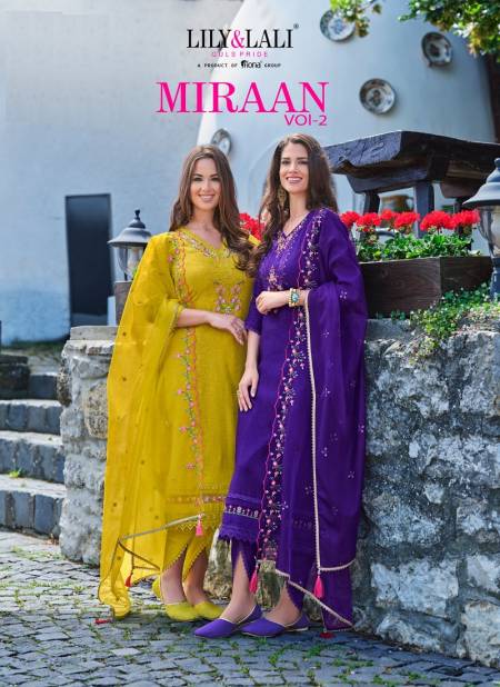 Miraan 2 By Lily Lali Jacquard Viscose Silk Readymade Suits Wholesale Market In Surat