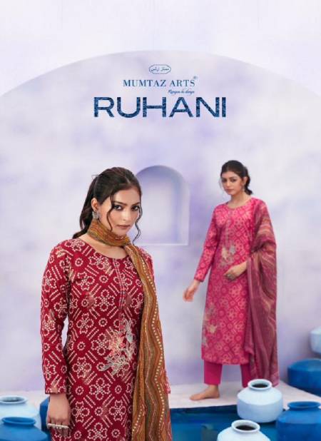 Mumtaz Ruhani Jam Satin Embroidery Dress Material Wholesale Shop In Surat
