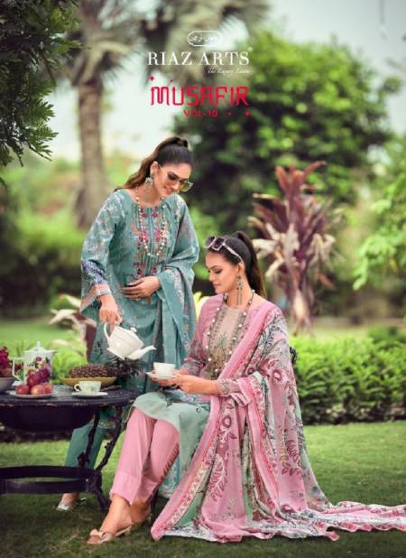 Musafir Vol 10 By Riaz Arts Printed Karachi Cotton Dress Material Wholesale Shop In Surat
