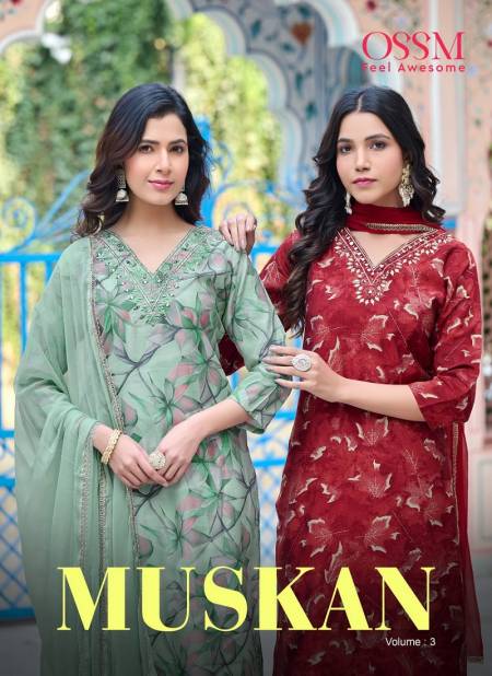 Muskan Vol 03 By Ossm 301 To 306 V Neck Readymade Suits Wholesale Market Surat
