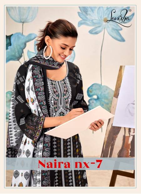 Naira Nx Vol 7 Black And White By Levisha Pakistani Print Cambric Cotton Dress Material Wholesale Online