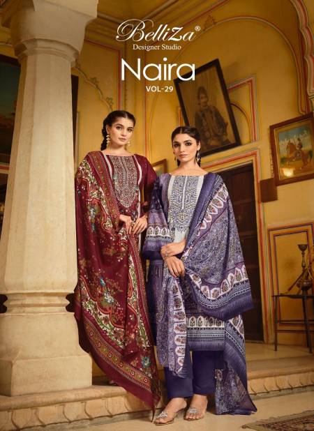 Naira Vol 29 By Belliza 867-001 To 867-008 Cotton Dress Material wholesale market in Surat with Price
