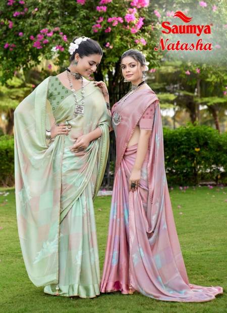 Natasha Vol 2 By Saumya Satin Designer Sarees Wholesale Price In Surat