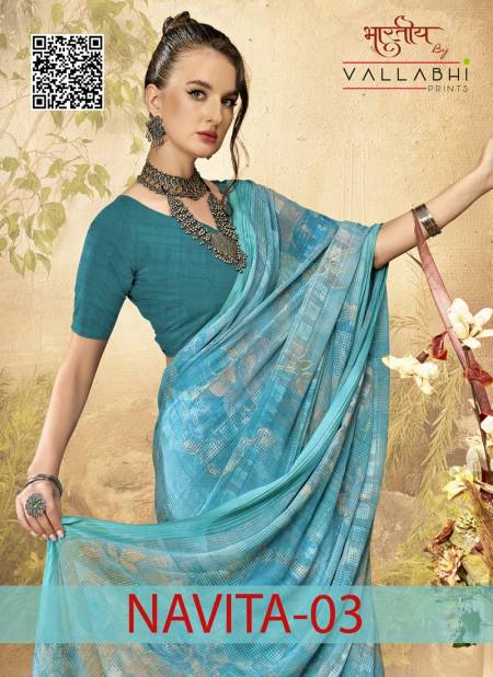 Navita Vol 3 By Vallabhi Georgette Printed Daily Wear Saree Suppliers In India
