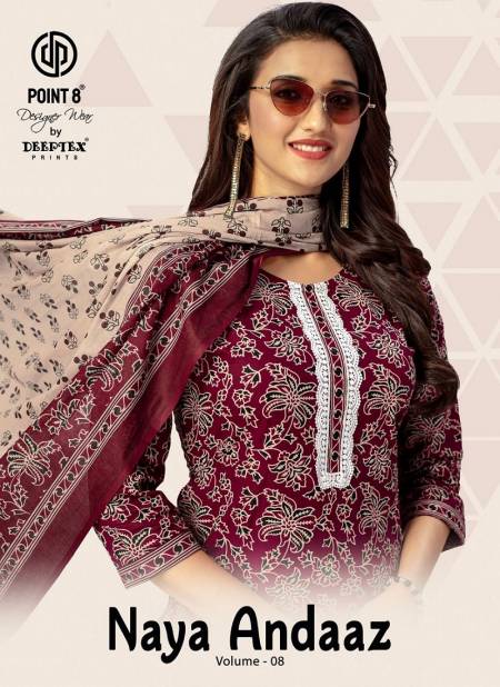 Naya Andaaz Vol 8 By Deeptex Cotton Printed Kurti With Bottom Dupatta Wholesale Online
