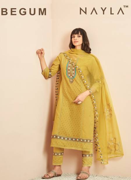 Nayla Begum Cotton Work Designer Kurti With Bottom Dupatta Wholesale Online
