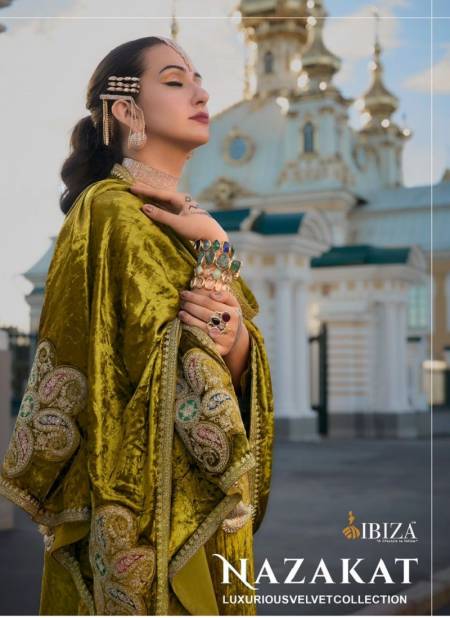 Nazakat By Ibiza Viscose Velvet Embroidery Salwar Kameez Wholesale Online