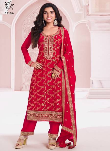 Nidhi By Vinay Kuleesh Chinon Jacquard Embroidery Salwar Kameez Wholesalers In Delhi
