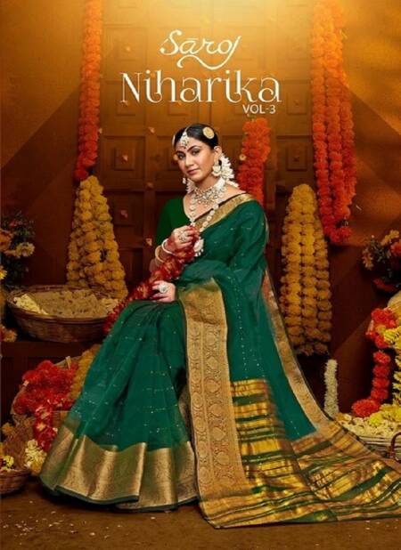 Niharika Vol 3 By Saroj Soft Organza Silk Designer Sarees Wholesale Clothing Suppliers In India
