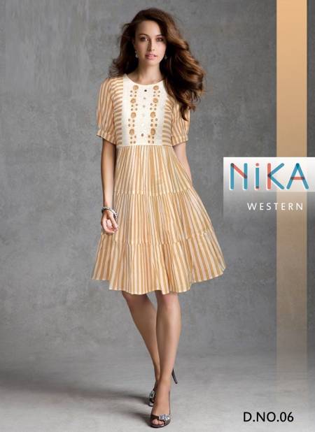 Nika Tunic Mirror Thread Work Cotton Western Party Wear Kurtis Wholesale Price In Surat