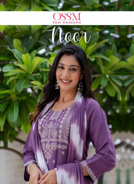 Noor By Ossm Viscose Roman Silk Printed Kurti With Bottom Dupatta Wholesale Shop In Surat