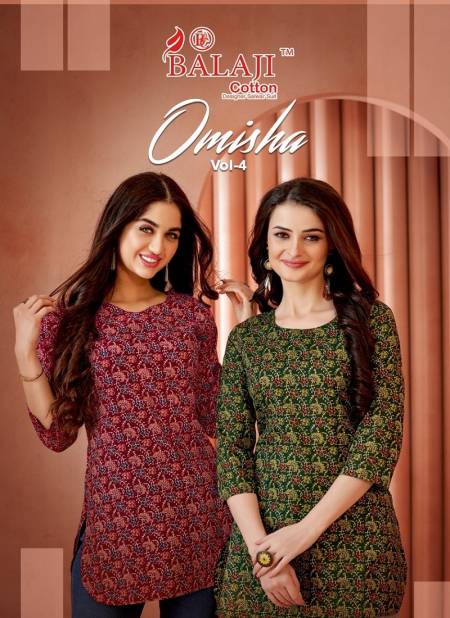 Omisha Vol 4 By Balaji Poplin Cotton Printed Ladies Top Wholesale Market In Surat