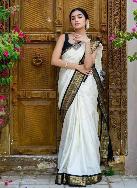 Onamnx By Aab White Lichi Silk Designer Saree Wholesale Clothing Suppliers In India
