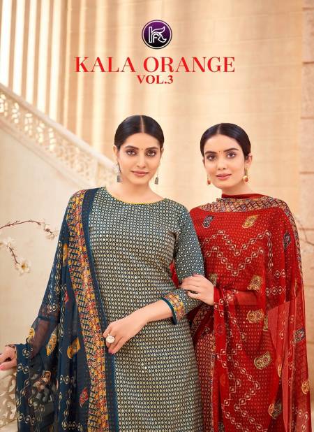 Orange Vol 3 By Kala Summer Special Lawn Cotton Dress Material Wholesalers In Delhi