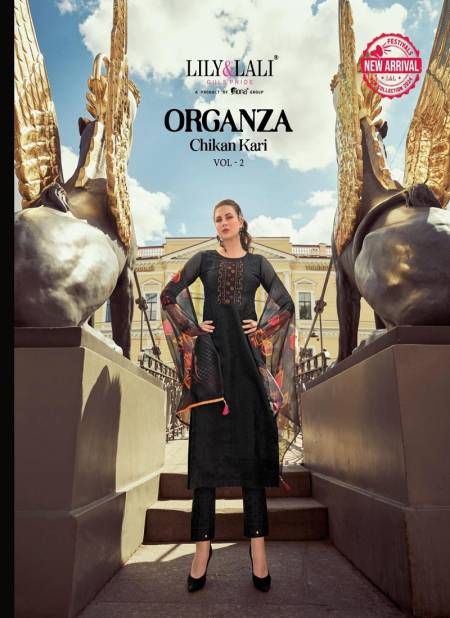 Organza Chikankari Vol 2 By Lily And Lali Organza Designer Readymade Suits Wholesale Shop in Surat