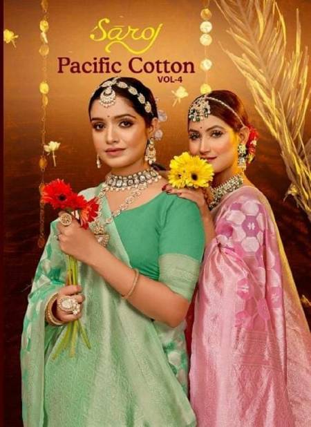 Pacific Cotton Vol 4 By Saroj Soft Cotton Rich Pallu Designer Sarees Wholesale Online