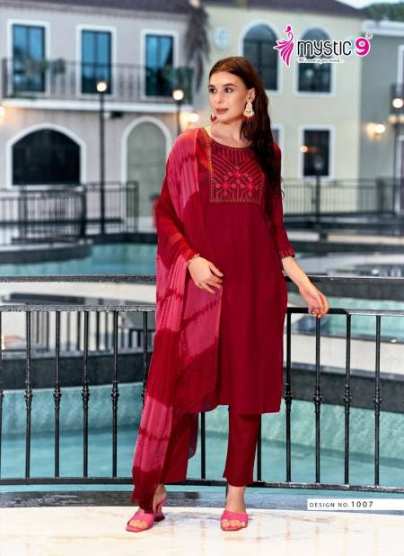 Palak Vol 1 By Mystic 9 Cotton Embroidery Kurti With Bottom Dupatta Wholesale Online
